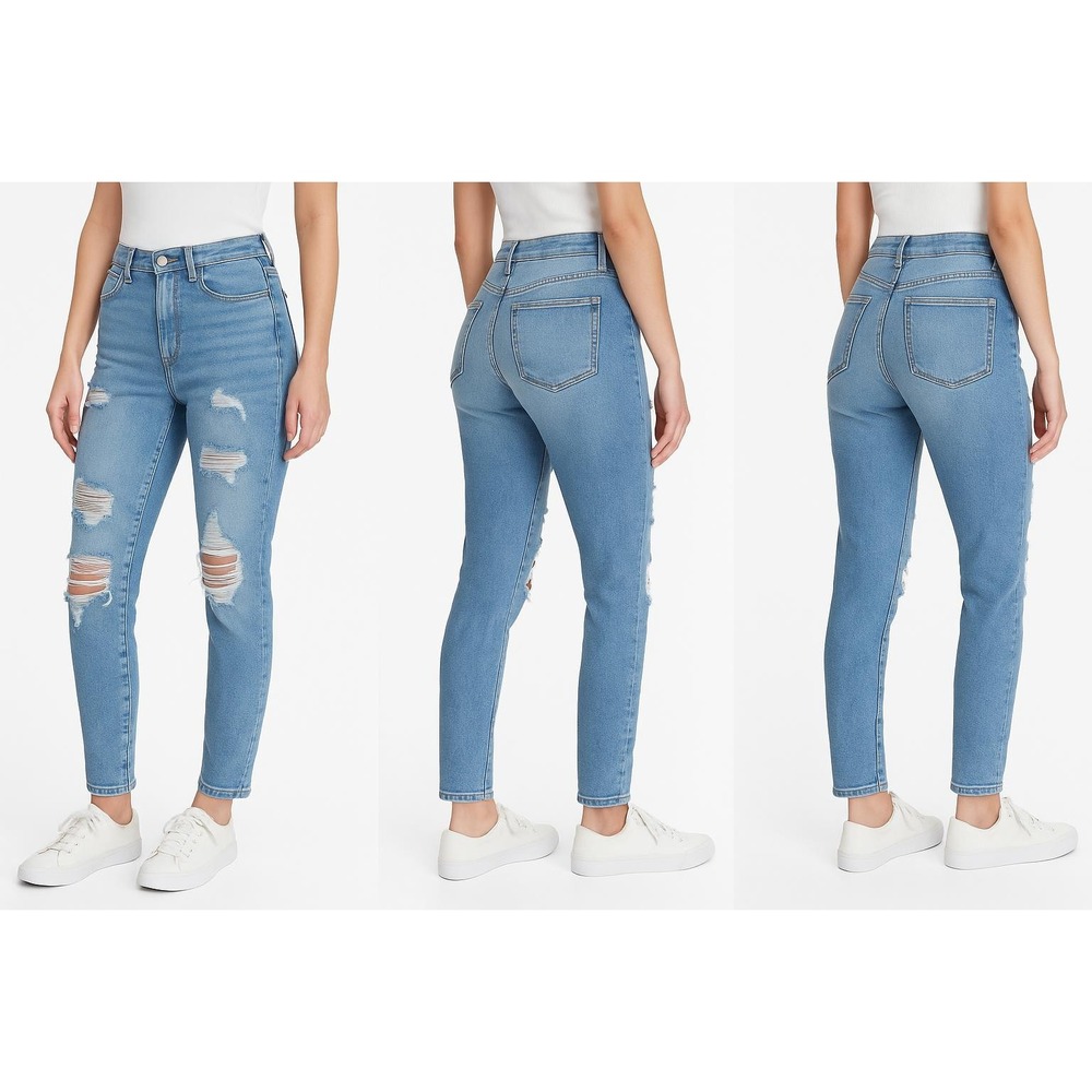 High Rise Blue Jeans